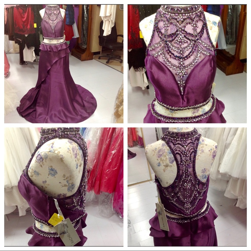 Prom dress 2 piece Rachel Allen size 14 purple new